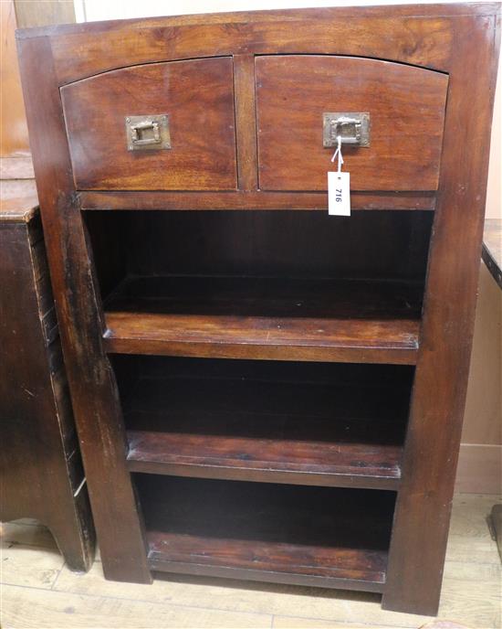 A modern hardwood bookcase, W.76cm